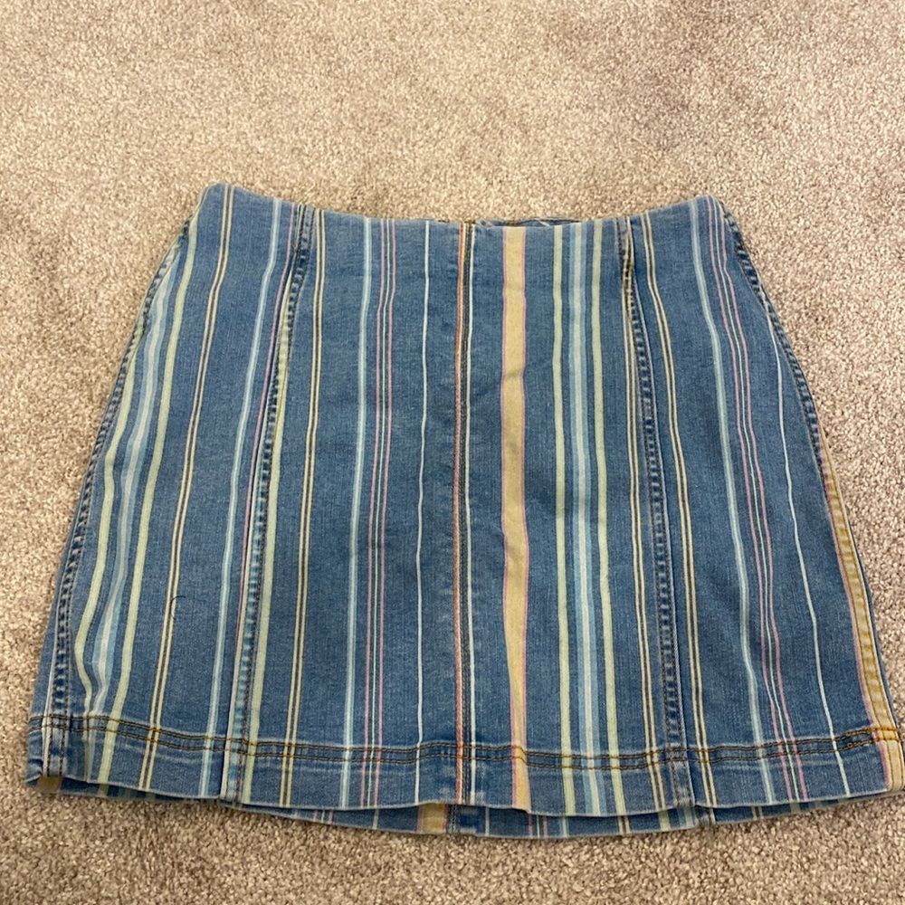 Striped Jean Skirt